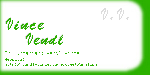 vince vendl business card